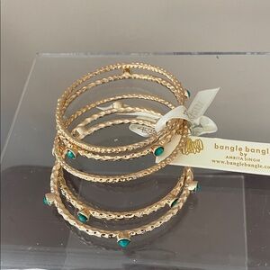 Amrita Singh Gold and Turquoise Bracelet Set